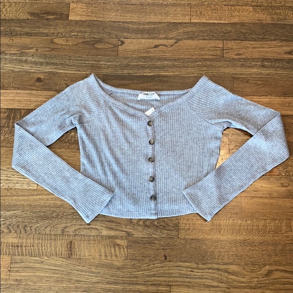 Double Zero Grey Cropped Cardigan - Picture 1 of 3